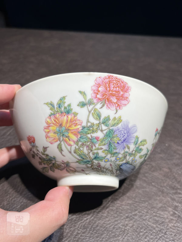 清雍正 御胎珐琅彩国色天香图诗文碗（疑北洋督陶官郭葆昌加彩） - 图44
